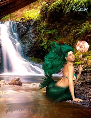 Fantasy Notizbuch: Tjirell, die Meerjungfrau – weiße Seiten mit Eckmotiv von Sternenfeuer,  Samuriel