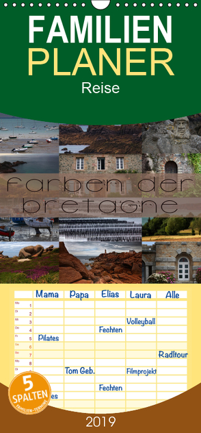 Farben der Bretagne – Familienplaner hoch (Wandkalender 2019 , 21 cm x 45 cm, hoch) von Cross,  Martina