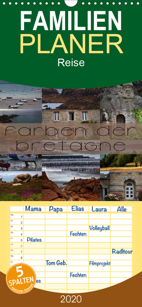 Farben der Bretagne – Familienplaner hoch (Wandkalender 2020 , 21 cm x 45 cm, hoch) von Cross,  Martina