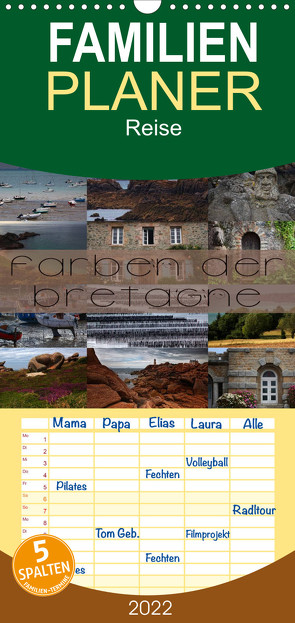 Familienplaner Farben der Bretagne (Wandkalender 2022 , 21 cm x 45 cm, hoch) von Cross,  Martina