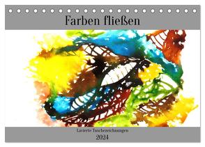 Farben fließen (Tischkalender 2024 DIN A5 quer), CALVENDO Monatskalender von Harmgart,  Sigrid