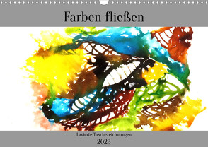 Farben fließen (Wandkalender 2023 DIN A3 quer) von Harmgart,  Sigrid