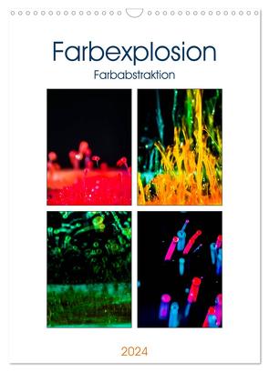 Farbenabstraktion Farbenexplosion (Wandkalender 2024 DIN A3 hoch), CALVENDO Monatskalender von Altenburger,  Monika