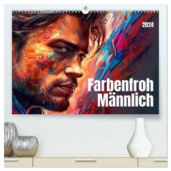 Farbenfroh Männlich (hochwertiger Premium Wandkalender 2024 DIN A2 quer), Kunstdruck in Hochglanz von Waurick,  Kerstin