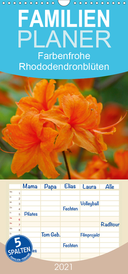 Farbenfrohe Rhododendronblüten – Familienplaner hoch (Wandkalender 2021 , 21 cm x 45 cm, hoch) von kattobello