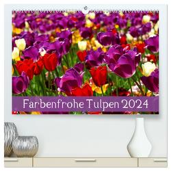 Farbenfrohe Tulpen 2024 (hochwertiger Premium Wandkalender 2024 DIN A2 quer), Kunstdruck in Hochglanz von Vartzbed,  Klaus