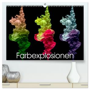 Farbexplosionen (hochwertiger Premium Wandkalender 2024 DIN A2 quer), Kunstdruck in Hochglanz von Immephotography,  Immephotography