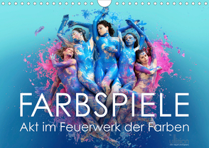 FARBSPIELE – Akt im Feuerwerk der Farben (Wandkalender 2019 DIN A4 quer) von Allgaier (ullision),  Ulrich