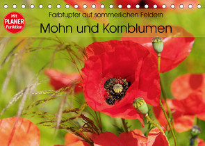 Farbtupfer auf sommerlichen Feldern – Mohn und Kornblumen (Tischkalender 2022 DIN A5 quer) von Frost,  Anja