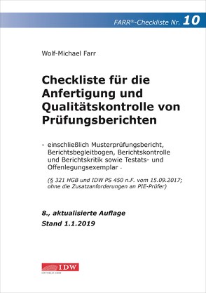 Farr, Checkliste 10 (Prüfungsbericht), 8.A. von Farr,  Wolf-Michael