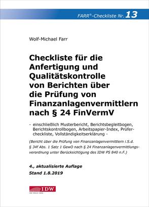 Farr, Checkliste 13 (Finanzanlagenvermittler), 4. A. von Farr,  Wolf-Michael