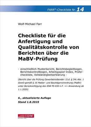 Farr, Checkliste 14 (Berichte MaBV-Prüfung), 6.A. von Farr,  Wolf-Michael