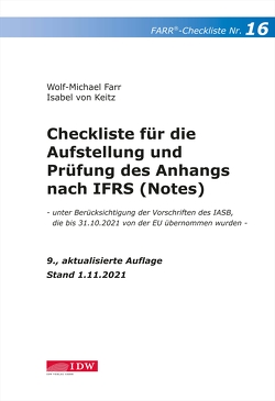 Farr, Checkliste 16 (Anhang n. IFRS), 9. A. von Farr,  Wolf-Michael