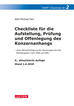 Farr, Checkliste 2 (Konzernanhang), 9. Aufl. von Farr,  Wolf-Michael