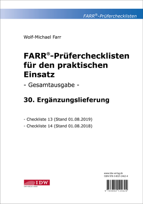 Farr, Prüfercheckl. 30. Erg.Lief. z. Grundwerk von Farr,  Wolf-Michael