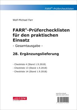 FARR Prüferchecklisten für den praktischen Einsatz von Farr,  Wolf-Michael