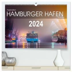 Faszination Hamburger Hafen (hochwertiger Premium Wandkalender 2024 DIN A2 quer), Kunstdruck in Hochglanz von / Kai-Uwe Klauß,  kuk-foto