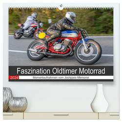Faszination Oldtimer Motorrad – Momentaufnahmen vom Jochpass Memorial (hochwertiger Premium Wandkalender 2024 DIN A2 quer), Kunstdruck in Hochglanz von Läufer,  Stephan