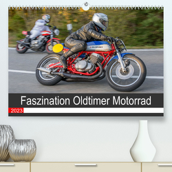Faszination Oldtimer Motorrad – Momentaufnahmen vom Jochpass Memorial (Premium, hochwertiger DIN A2 Wandkalender 2023, Kunstdruck in Hochglanz) von Läufer,  Stephan