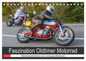 Faszination Oldtimer Motorrad – Momentaufnahmen vom Jochpass Memorial (Tischkalender 2024 DIN A5 quer), CALVENDO Monatskalender von Läufer,  Stephan
