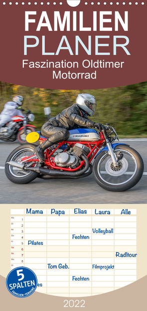 Familienplaner Faszination Oldtimer Motorrad – Momentaufnahmen vom Jochpass Memorial (Wandkalender 2022 , 21 cm x 45 cm, hoch) von Läufer,  Stephan