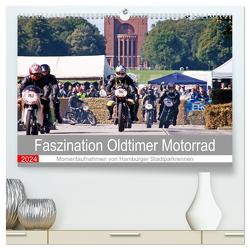 Faszination Oldtimer Motorrad – Momentaufnahmen von Hamburger Stadtparkrennen (hochwertiger Premium Wandkalender 2024 DIN A2 quer), Kunstdruck in Hochglanz von Käufer,  Stephan