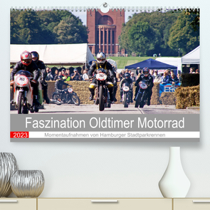 Faszination Oldtimer Motorrad – Momentaufnahmen von Hamburger Stadtparkrennen (Premium, hochwertiger DIN A2 Wandkalender 2023, Kunstdruck in Hochglanz) von Käufer,  Stephan