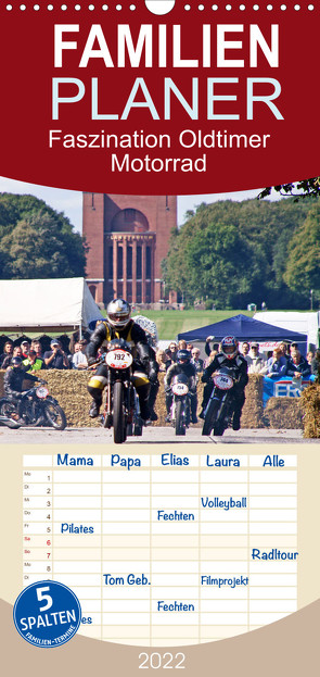 Familienplaner Faszination Oldtimer Motorrad – Momentaufnahmen von Hamburger Stadtparkrennen (Wandkalender 2022 , 21 cm x 45 cm, hoch) von Käufer,  Stephan