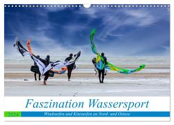 Faszination Wassersport – Windsurfen und Kitesurfen an Nord- und Ostsee (Wandkalender 2024 DIN A3 quer), CALVENDO Monatskalender von Falke,  Manuela
