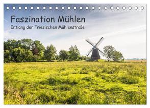 Faszination Windmühlen – Entlang der Ostfriesischen Mühlenstraße (Tischkalender 2024 DIN A5 quer), CALVENDO Monatskalender von Pokorny,  Conny
