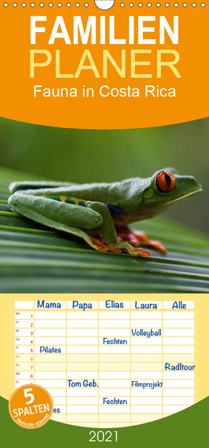 Fauna in Costa Rica – Familienplaner hoch (Wandkalender 2021 , 21 cm x 45 cm, hoch) von Bussenius,  Beate