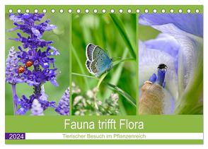 Fauna trifft Flora – Tierischer Besuch im Pflanzenreich (Tischkalender 2024 DIN A5 quer), CALVENDO Monatskalender von B-B Müller,  Christine