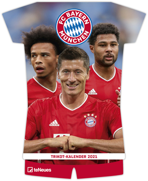 FC Bayern München 2021 – Trikotkalender – Wand-Kalender – Fan-Kalender – Fußball-Kalender – 34×42 – Sport
