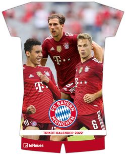 FC Bayern München 2022 – Trikotkalender – Wand-Kalender – Fan-Kalender – Fußball-Kalender – 34,1×42 – Sport