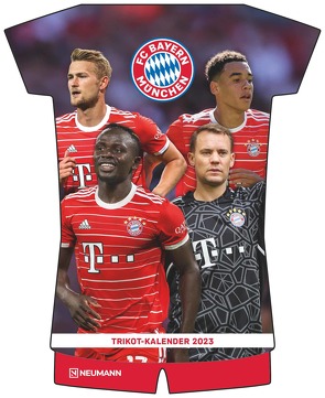FC Bayern München 2023 – Trikotkalender – Wand-Kalender – Fan-Kalender – Fußball-Kalender – 34,1×42 – Sport