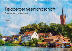 Feldberger Seenlandschaft – Spaziergang in Aquarell (Wandkalender 2023 DIN A2 quer) von Waurick,  Kerstin
