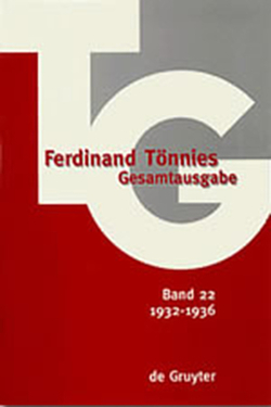 Ferdinand Tönnies: Gesamtausgabe (TG) / 1931–1936 von Clausen,  Lars