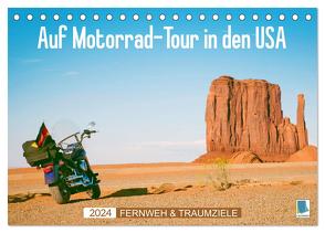 Fernweh und Traumziele: Auf Motorrad-Tour in den USA (Tischkalender 2024 DIN A5 quer), CALVENDO Monatskalender von CALVENDO,  CALVENDO
