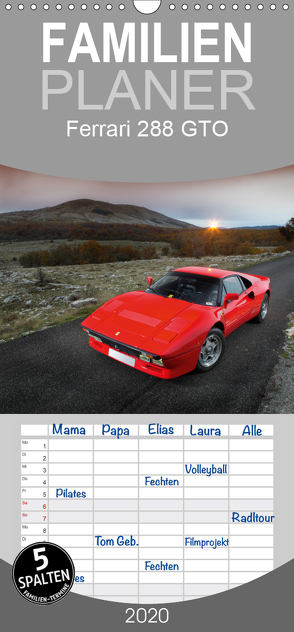 Ferrari 288 GTO – Familienplaner hoch (Wandkalender 2020 , 21 cm x 45 cm, hoch) von Bau,  Stefan