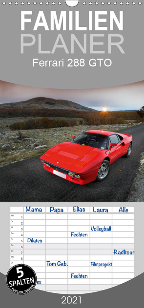 Ferrari 288 GTO – Familienplaner hoch (Wandkalender 2021 , 21 cm x 45 cm, hoch) von Bau,  Stefan
