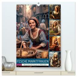 Fesche Marktfrauen (hochwertiger Premium Wandkalender 2024 DIN A2 hoch), Kunstdruck in Hochglanz von Löwer,  Sabine