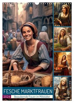 Fesche Marktfrauen (Wandkalender 2024 DIN A3 hoch), CALVENDO Monatskalender von Löwer,  Sabine