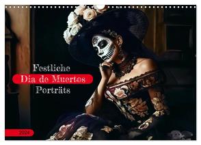Festliche Dia de Muertos Porträts (Wandkalender 2024 DIN A3 quer), CALVENDO Monatskalender von Frost,  Anja