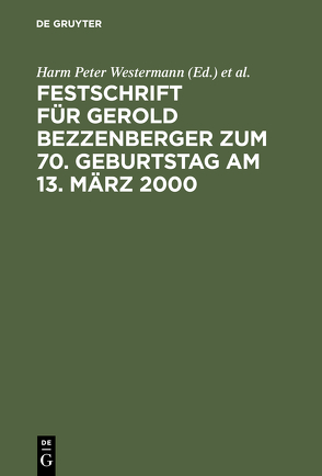 Festschrift für Gerold Bezzenberger zum 70. Geburtstag am 13. März 2000 von Mock,  Klaus, Westermann,  Harm Peter