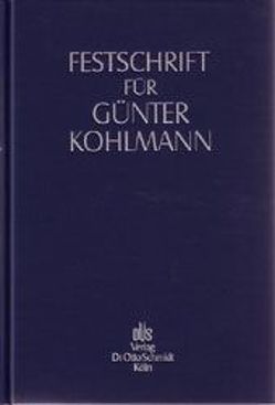 Festschrift für Günter Kohlmann zum 70. Geburtstag von Brauns,  Uwe, Hirsch,  Hans J, Wolter,  Jürgen