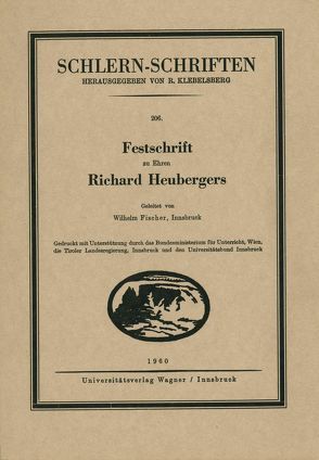 Festschrift zu Ehren Richard Heubergers von Fischer,  Wilhelm