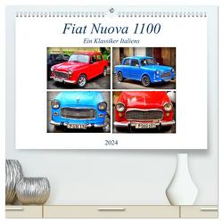 Fiat Nuova 1100 – Ein Klassiker Italiens (hochwertiger Premium Wandkalender 2024 DIN A2 quer), Kunstdruck in Hochglanz von von Loewis of Menar,  Henning