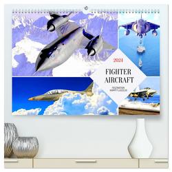 Fighter aircraft. Faszination Kampfflugzeug (hochwertiger Premium Wandkalender 2024 DIN A2 quer), Kunstdruck in Hochglanz von Hurley,  Rose