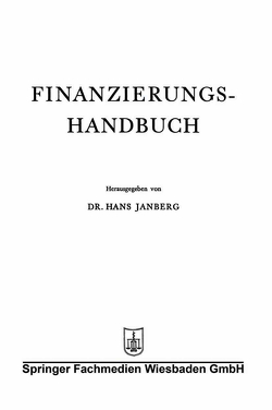 Finanzierungs-Handbuch von Janberg,  Hans