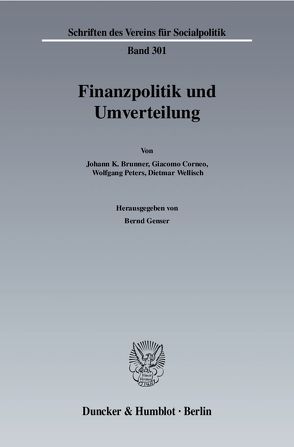 Finanzpolitik und Umverteilung. von Genser,  Bernd